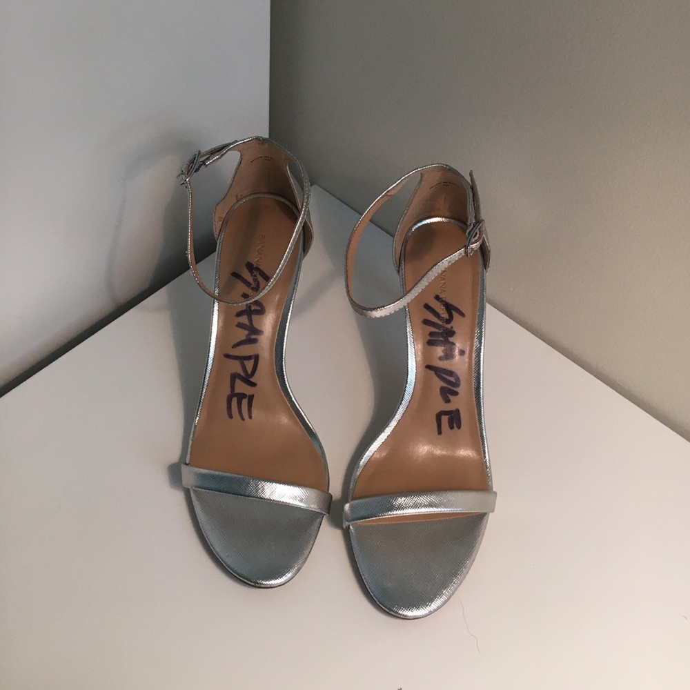 Silver strap heels